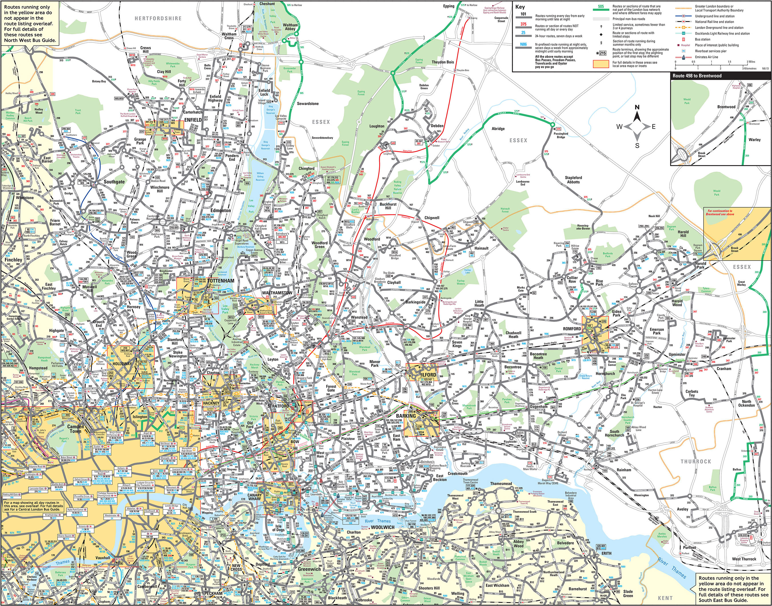Map of London bus & night bus stations & lines