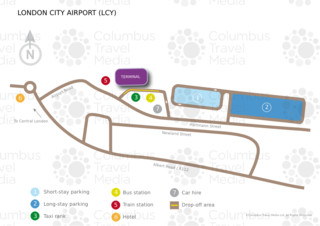 Map of London City airport & terminal (LCY)