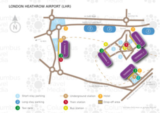 Map of London Heathrow airport & terminal (LHR)