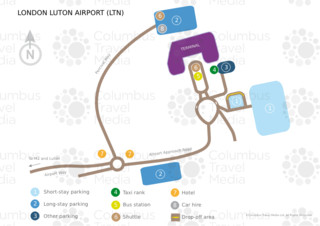 Map of London Luton airport & terminal (LTN)