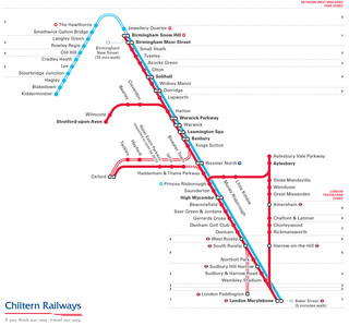 Map of London Chiltern Railways network