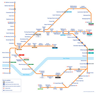 Map of London Overground rail network