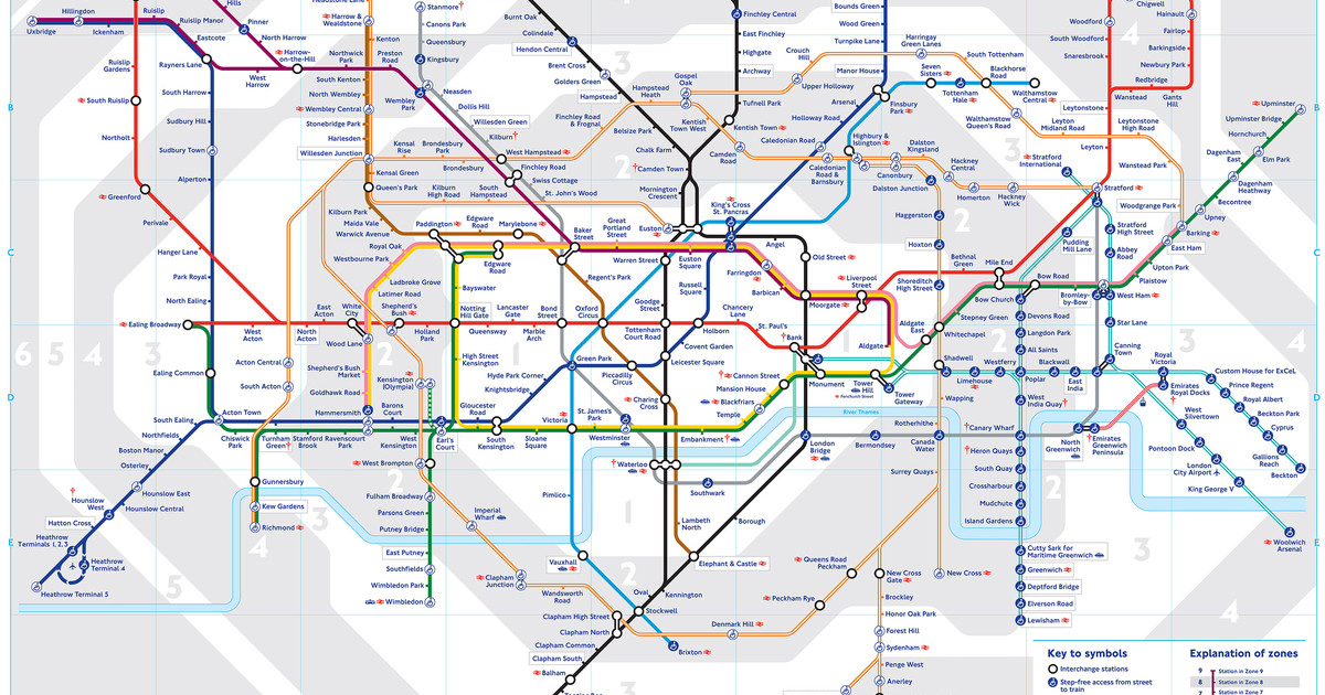 Map Of London Tube Underground Subway Stations Lines