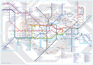 Map of London subway, tube & underground TFL network