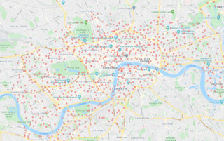 Map of Santander Cycles London stations