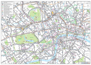 Map of central London bus network