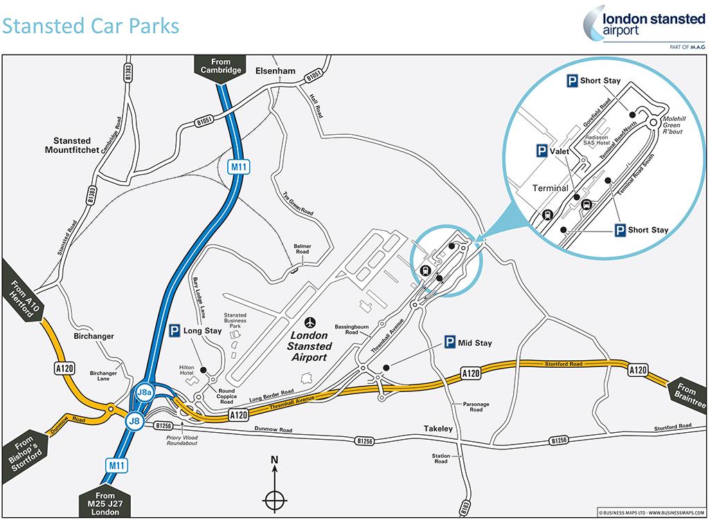 Map of London airport transportation & terminal