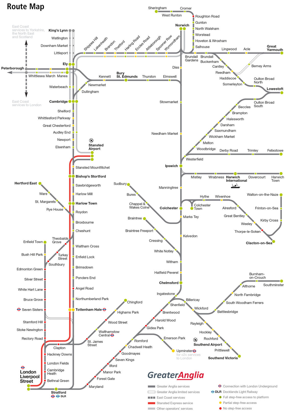 Map of London commuter rail: stations & lines